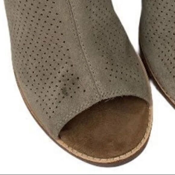 Tom's Peep Toe Booties Majorca Toffee Suede - Picture 8 of 10